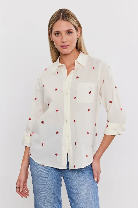 EMBERLY SHIRT Fashionable Draped Short Sleeve