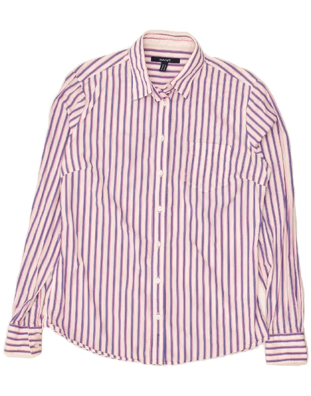 GANT Womens Shirt UK 14 Medium Pink Striped Cotton Fashionable Button-Front Short Sleeve GANT Womens Shirt UK 14 Medium Pink Striped Cotton Fashionable Button-Front Short Sleeve