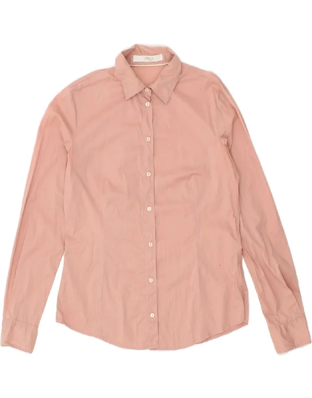 MARLBORO CLASSICS Womens Shirt IT 42 Medium Pink Cotton Comfortable Fitted Short Sleeve MARLBORO CLASSICS Womens Shirt IT 42 Medium Pink Cotton Comfortable Fitted Short Sleeve
