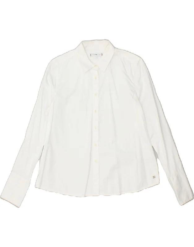 TOMMY HILFIGER Womens Shirt US 6 Medium White Stylish Casual Short Tee