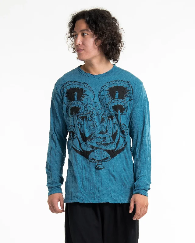 Unisex Spiritual Shroom Cat Long Sleeve Shirt in Denim Blue Classic Short Sleeve Tunic Unisex Spiritual Shroom Cat Long Sleeve Shirt in Denim Blue Classic Short Sleeve Tunic
