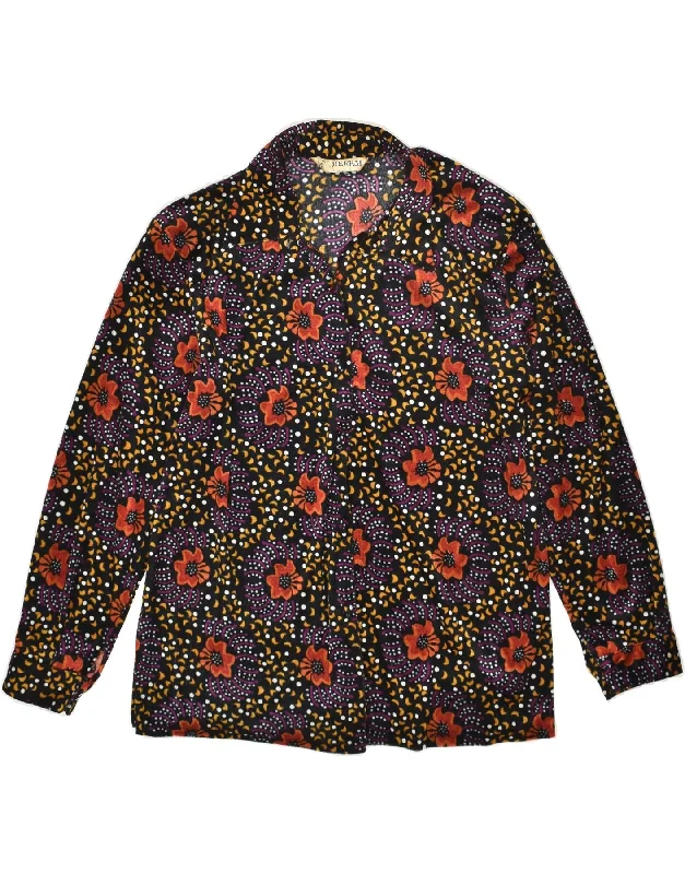 VINTAGE Womens Shirt Blouse UK 14 Large Multicoloured Floral Relaxed Fit Short Shirt VINTAGE Womens Shirt Blouse UK 14 Large Multicoloured Floral Relaxed Fit Short Shirt