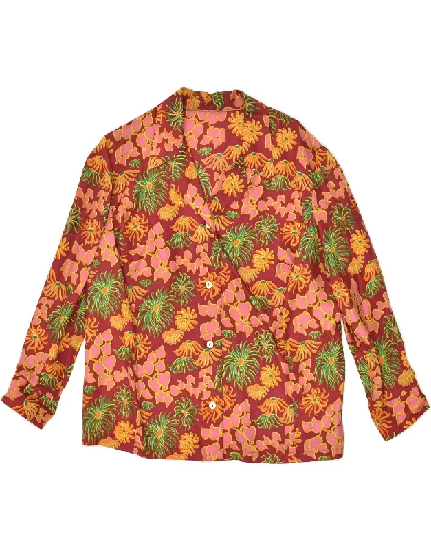 VINTAGE Womens Shirt Blouse UK 16 Large Multicoloured Floral Fashionable Button-Front Short Sleeve VINTAGE Womens Shirt Blouse UK 16 Large Multicoloured Floral Fashionable Button-Front Short Sleeve