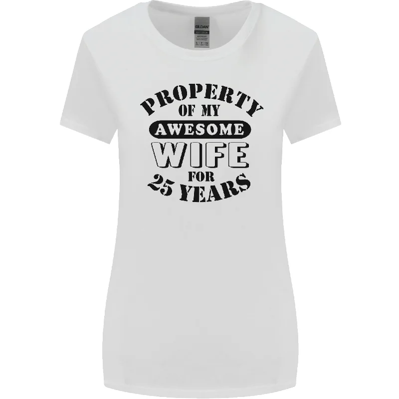 25th Wedding Anniversary 25 Year Funny Wife Womens Wider Cut T-Shirt Polka Dot Checkered Tartan 25th Wedding Anniversary 25 Year Funny Wife Womens Wider Cut T-Shirt Polka Dot Checkered Tartan