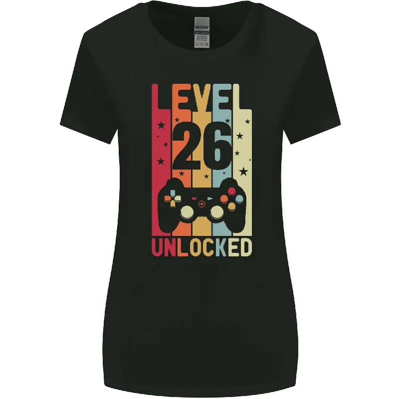 26th Birthday 26 Year Old Level Up Gaming Womens Wider Cut T-Shirt Oversized T-Shirt Spandex breathable 26th Birthday 26 Year Old Level Up Gaming Womens Wider Cut T-Shirt Oversized T-Shirt Spandex breathable