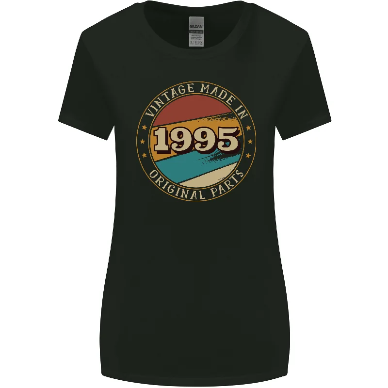 28th Birthday Vintage Made In 1995 Womens Wider Cut T-Shirt Notch Collar Peter Pan Collar Cowl Neck 28th Birthday Vintage Made In 1995 Womens Wider Cut T-Shirt Notch Collar Peter Pan Collar Cowl Neck