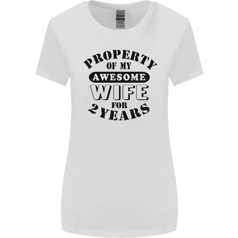2nd Wedding Anniversary 2 Year Funny Wife Womens Wider Cut T-Shirt Chenille Blend Fleece Blend Nylon Blend 2nd Wedding Anniversary 2 Year Funny Wife Womens Wider Cut T-Shirt Chenille Blend Fleece Blend Nylon Blend
