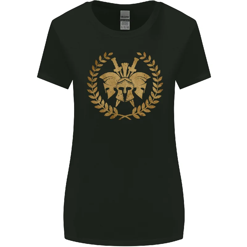 3 Sparta Helmets Gym Bodybuilding Training Womens Wider Cut T-Shirt Graphic Embroidered Appliqued 3 Sparta Helmets Gym Bodybuilding Training Womens Wider Cut T-Shirt Graphic Embroidered Appliqued