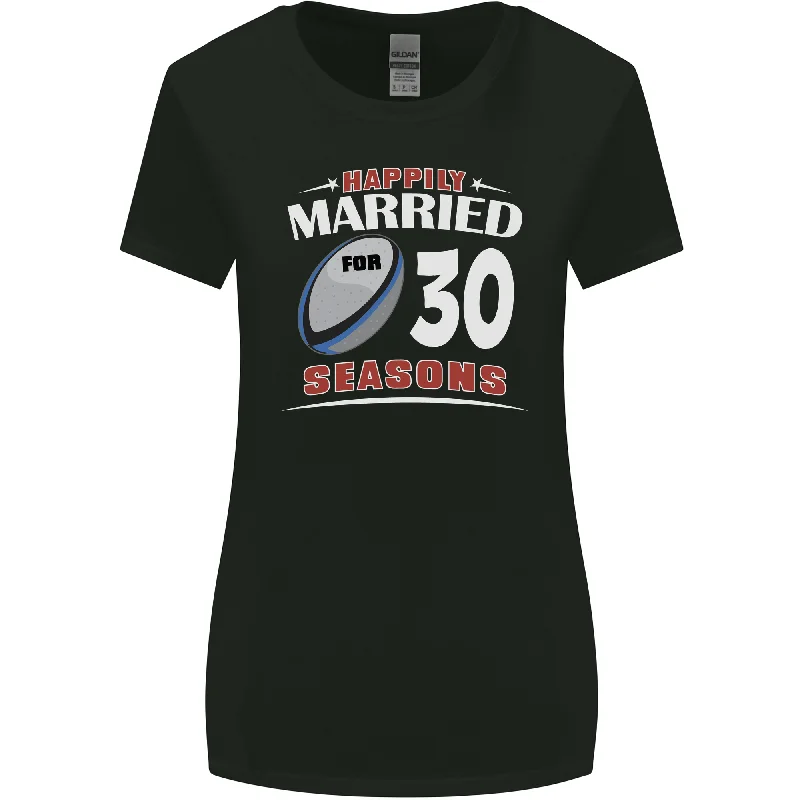 30 Year Wedding Anniversary 30th Rugby Womens Wider Cut T-Shirt Modern Contemporary Chic 30 Year Wedding Anniversary 30th Rugby Womens Wider Cut T-Shirt Modern Contemporary Chic
