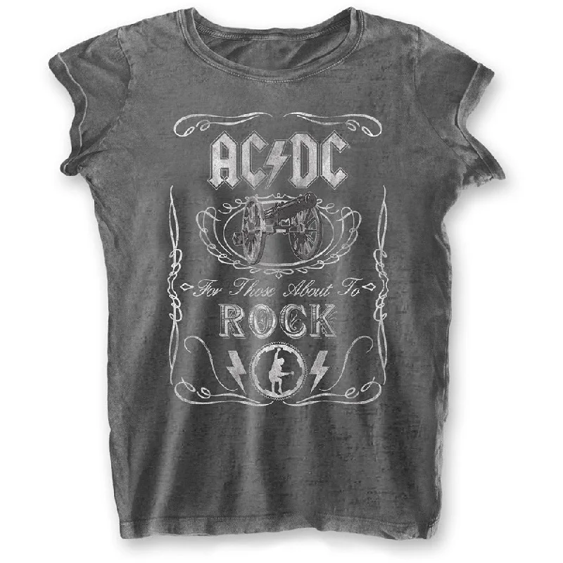 AC/DC Ladies T-Shirt: Cannon Swig (Burn Out) Chenille Blend Fleece Blend Nylon Blend AC/DC Ladies T-Shirt: Cannon Swig (Burn Out) Chenille Blend Fleece Blend Nylon Blend