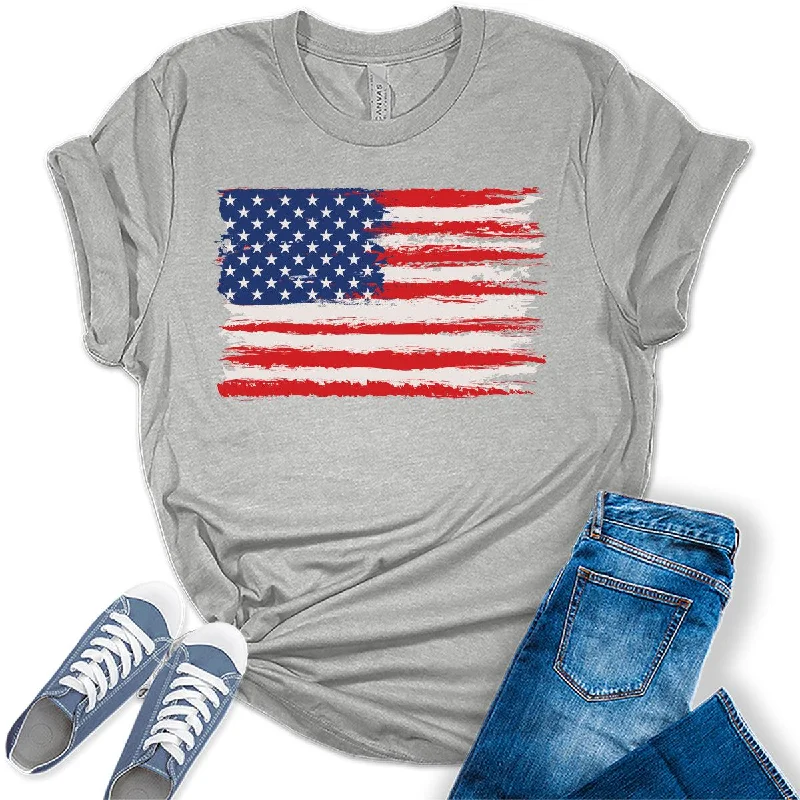 American Flag Shirts Short Sleeve Women Patriotic Shirt 4th of July Tee Tops Crewneck Summer T-Shirt Spandex Blend Rayon Blend Denim Blend American Flag Shirts Short Sleeve Women Patriotic Shirt 4th of July Tee Tops Crewneck Summer T-Shirt Spandex Blend Rayon Blend Denim Blend