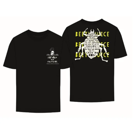 Beetlejuice Adult Unisex Black Front Back Strange T-shirt Polka Dot Checkered Tartan Beetlejuice Adult Unisex Black Front Back Strange T-shirt Polka Dot Checkered Tartan