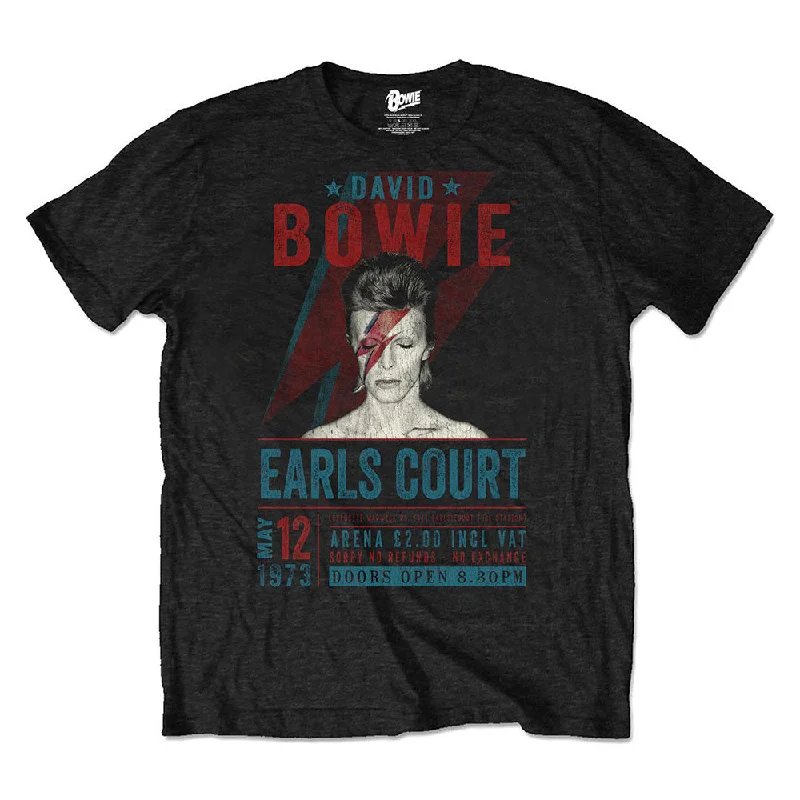 David Bowie Unisex Eco-T-Shirt: Earls Court '73 Satin Fabric Silk Fabric Chiffon Fabric David Bowie Unisex Eco-T-Shirt: Earls Court '73 Satin Fabric Silk Fabric Chiffon Fabric