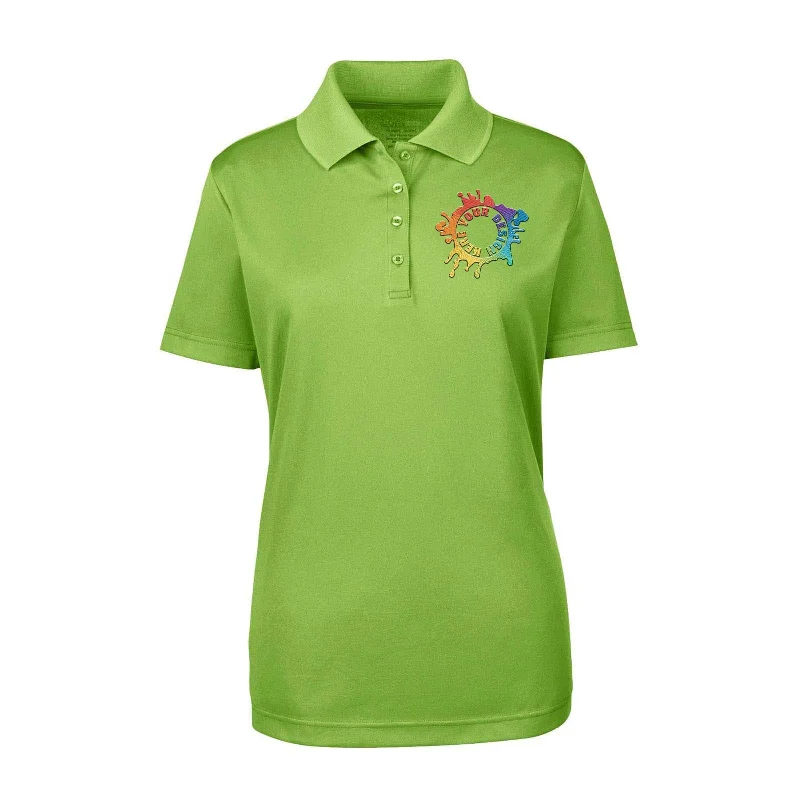 Core365 Ladies' Origin Performance 100% Polyester Piqué Polo T-Shirt Embroidery Layered Multi-layer Single Layer Core365 Ladies' Origin Performance 100% Polyester Piqué Polo T-Shirt Embroidery Layered Multi-layer Single Layer