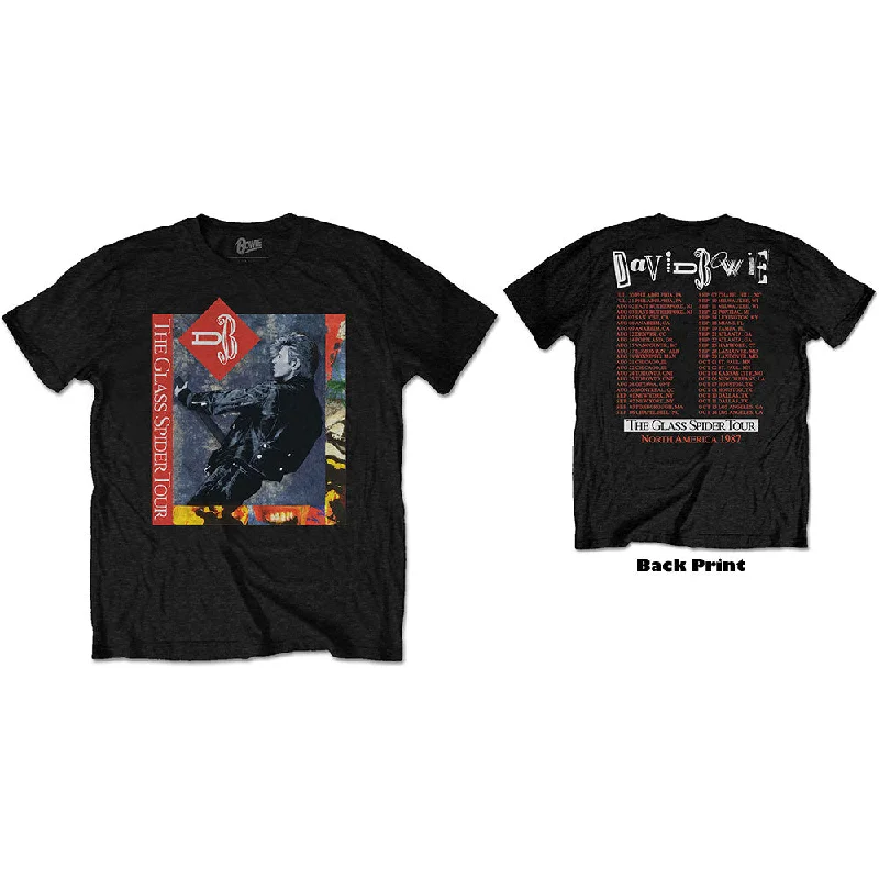 David Bowie | Official Band T-Shirt | Glass Spider Tour (Back Print) Chenille Brocade Lace David Bowie | Official Band T-Shirt | Glass Spider Tour (Back Print) Chenille Brocade Lace