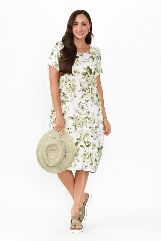 Evalina Green Floral Midi Dress Stylish Striped Midi Dress