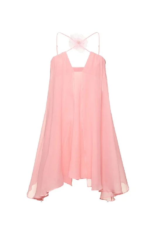 Flowy Rosette Corsage Crossed Spaghetti Strap Chiffon Babydoll Mini Dress Elegant Sequin Mini Dress Flowy Rosette Corsage Crossed Spaghetti Strap Chiffon Babydoll Mini Dress Elegant Sequin Mini Dress