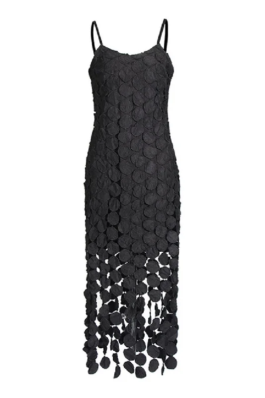 Flowy Scoop Neck Laser Cut Circle Fringe Sleeveless Cocktail Midi Dress Comfortable Button Front Midi Dress Flowy Scoop Neck Laser Cut Circle Fringe Sleeveless Cocktail Midi Dress Comfortable Button Front Midi Dress