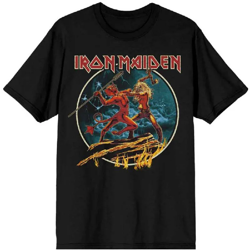 Iron Maiden | Official Band T-Shirt | Number of the Beast Run To The Hills Circular Cashmere Blend Cotton Blend Poly Blend Iron Maiden | Official Band T-Shirt | Number of the Beast Run To The Hills Circular Cashmere Blend Cotton Blend Poly Blend