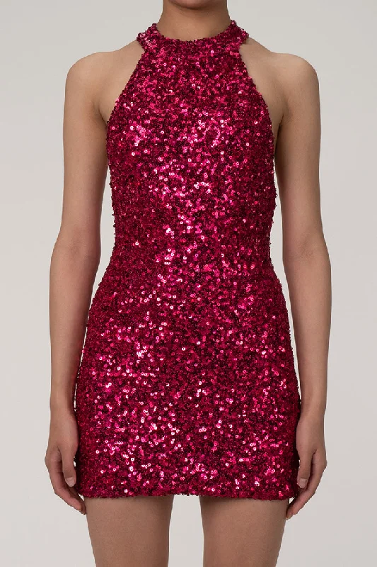 Luxurious Halter Neck Backless Sleeveless Bodycon Sequin Party Mini Dress Cozy Cowl Neck Mini Dress Luxurious Halter Neck Backless Sleeveless Bodycon Sequin Party Mini Dress Cozy Cowl Neck Mini Dress