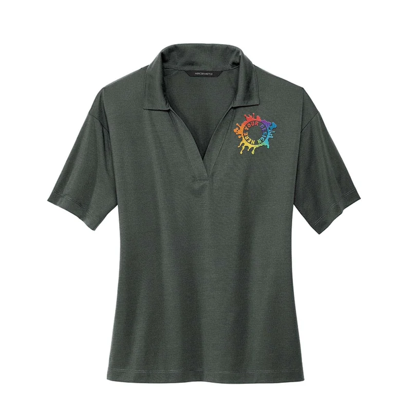 Mercer+Mettle Women's Polyester/Spandex Stretch Jersey Polo T-Shirt Embroidery Polka Dot Checkered Tartan Mercer+Mettle Women's Polyester/Spandex Stretch Jersey Polo T-Shirt Embroidery Polka Dot Checkered Tartan