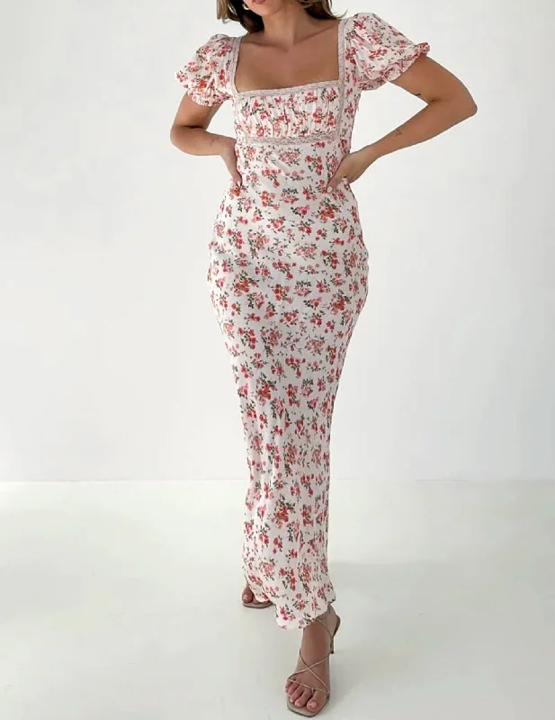 Napa Valley Midi Dress Elegant Floral Skirt Midi Dress