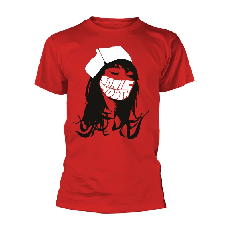 Sonic Youth | Official Band T-shirt | Nurse (Red) Cotton Fabric Linen Fabric Terry Fabric Sonic Youth | Official Band T-shirt | Nurse (Red) Cotton Fabric Linen Fabric Terry Fabric