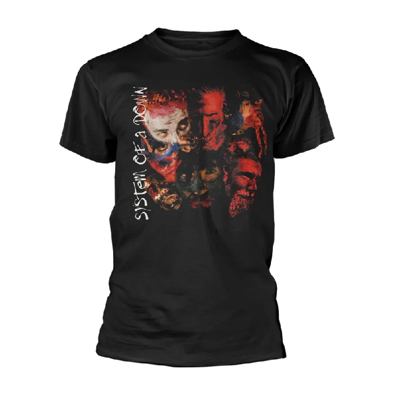 System Of A Down Unisex T-shirt: Painted Faces Front Pockets Side Pockets Patch Pockets System Of A Down Unisex T-shirt: Painted Faces Front Pockets Side Pockets Patch Pockets