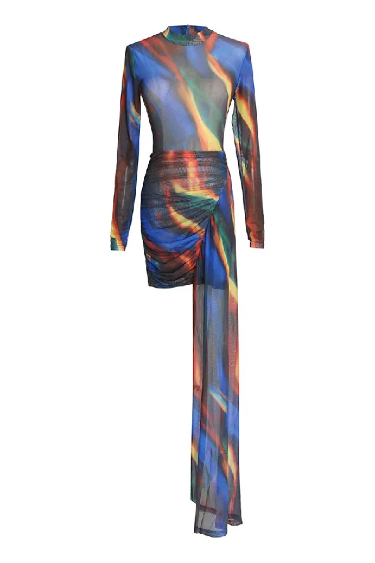 Sexy Printed Sheer Mesh High Neck Draped Ruched Bodycon Club Mini Dress Chic Halter Mini Dress Sexy Printed Sheer Mesh High Neck Draped Ruched Bodycon Club Mini Dress Chic Halter Mini Dress