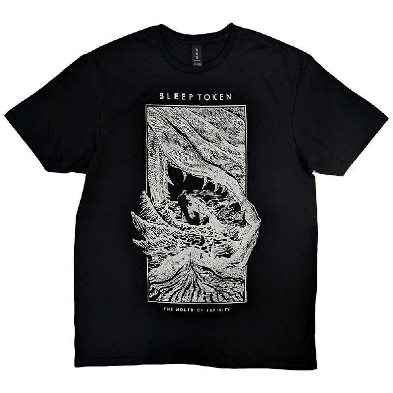 Sleep Token | Official Band T-shirt | The Mouth Of Infinity Basic T-Shirt Crew Neck Short Sleeve Sleep Token | Official Band T-shirt | The Mouth Of Infinity Basic T-Shirt Crew Neck Short Sleeve