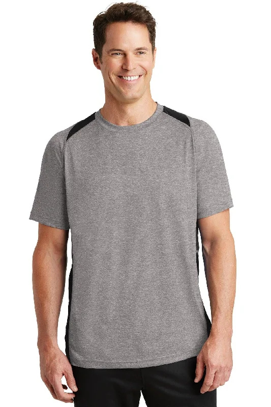 Sport-Tek Heather Colorblock Contender Tee. ST361 Denim Fabric Leather Fabric Suede Fabric Sport-Tek Heather Colorblock Contender Tee. ST361 Denim Fabric Leather Fabric Suede Fabric