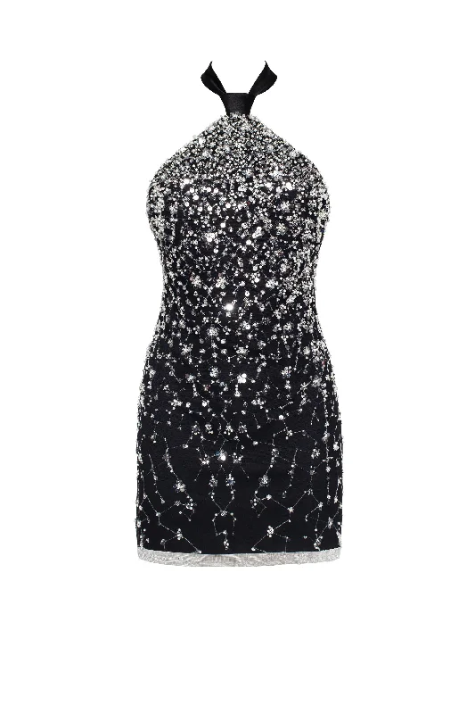 Striking halterneck crystal-embellished mini dress, Xo Xo Fashionable Button-Front Mini Dress Striking halterneck crystal-embellished mini dress, Xo Xo Fashionable Button-Front Mini Dress
