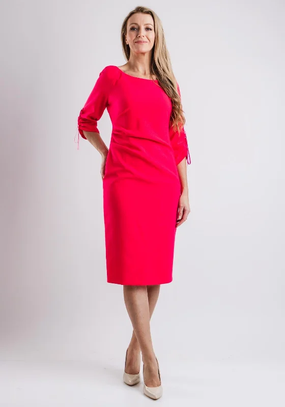 Caroline Kilkenny Isabell Ruched Sleeve Dress, Pink