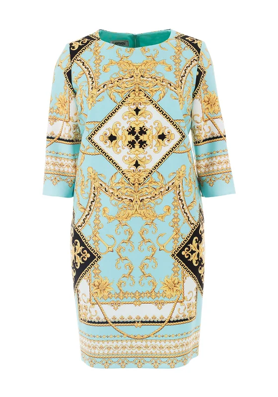 Jomhoy Julieta Vintage Print Dress, Blue Multi