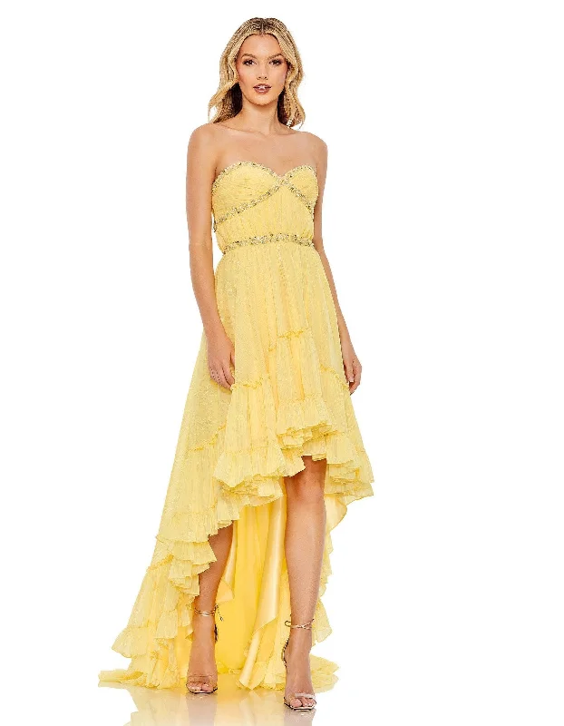 Mac Duggal 68096 High Strapless Beaded Prom Dress