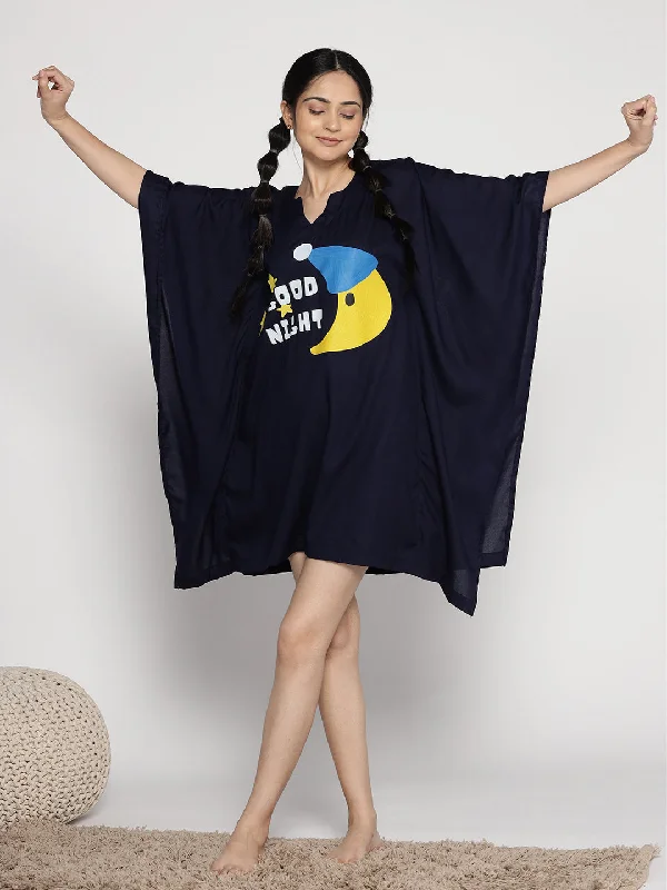 Navy Kaftan Nightdress - SleepTight