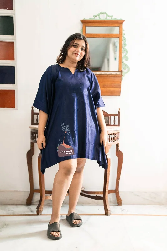 Navy Kaftan Nightdress - ShineOn
