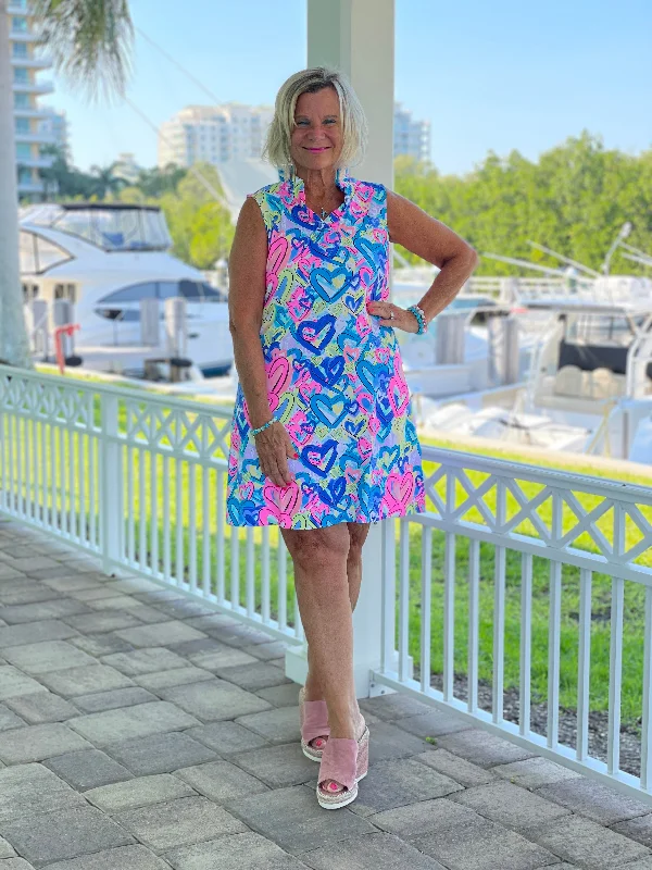 SECRET LOVE HEARTS RUFFLE DRESS