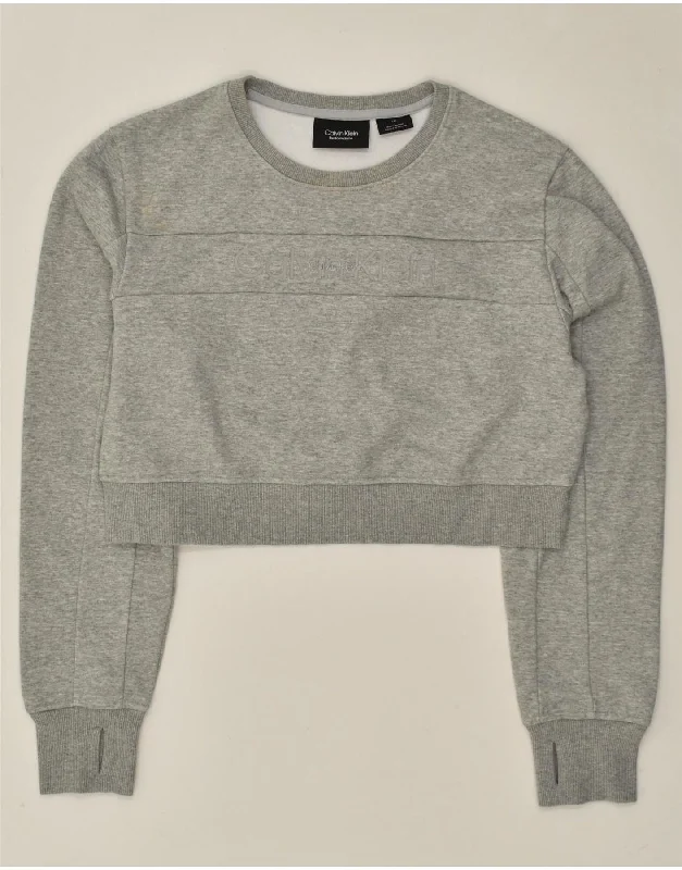 CALVIN KLEIN Womens Graphic Sweatshirt Jumper UK 16 Large Grey Polyester Hoodie with Turtle Neck Cozy Winter CALVIN KLEIN Womens Graphic Sweatshirt Jumper UK 16 Large Grey Polyester Hoodie with Turtle Neck Cozy Winter