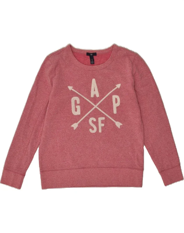 GAP Womens Graphic Sweatshirt Jumper UK 10 Small Pink Cotton Zip Hoodie Drawstring Kangaroo Pocket GAP Womens Graphic Sweatshirt Jumper UK 10 Small Pink Cotton Zip Hoodie Drawstring Kangaroo Pocket