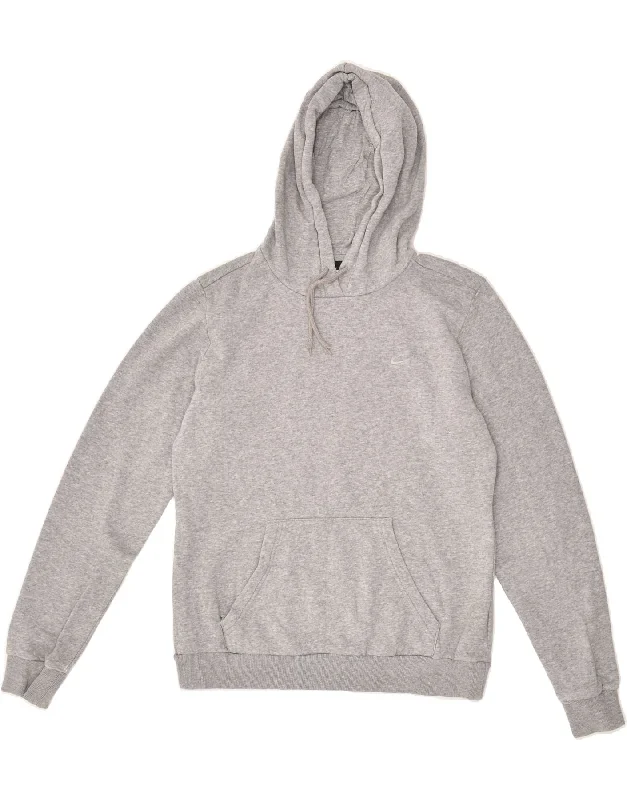 NIKE Womens Hoodie Jumper UK 14 Medium Grey Cotton Hoodie with Snap Buttons Easy Quick NIKE Womens Hoodie Jumper UK 14 Medium Grey Cotton Hoodie with Snap Buttons Easy Quick
