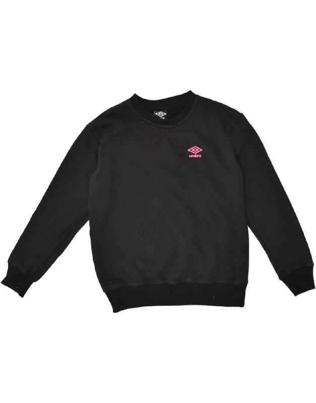 UMBRO Womens Oversized Sweatshirt Jumper UK 6 XS Black Cotton Hoodie with Exposed Zipper Edgy Industrial UMBRO Womens Oversized Sweatshirt Jumper UK 6 XS Black Cotton Hoodie with Exposed Zipper Edgy Industrial