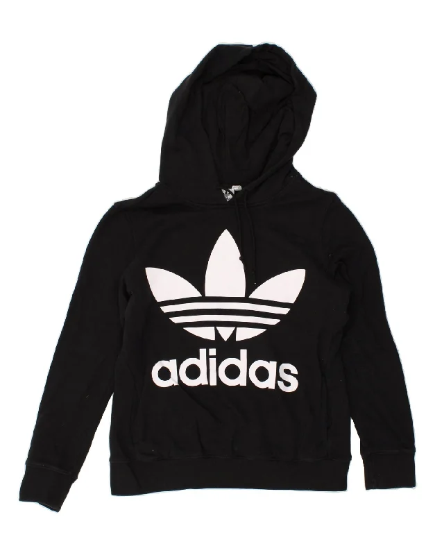 ADIDAS Womens Graphic Hoodie Jumper UK 10 Small Black Hoodie with Tie-Dye Psychedelic Retro ADIDAS Womens Graphic Hoodie Jumper UK 10 Small Black Hoodie with Tie-Dye Psychedelic Retro