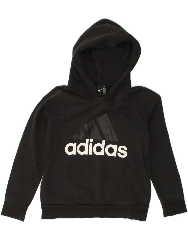 ADIDAS Womens Graphic Hoodie Jumper UK 12/14 Medium Black Cotton Hoodie with Slim Fit Tailored Modern ADIDAS Womens Graphic Hoodie Jumper UK 12/14 Medium Black Cotton Hoodie with Slim Fit Tailored Modern