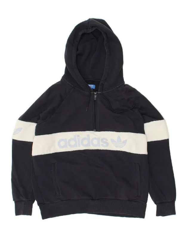 ADIDAS Womens Graphic Hoodie Jumper UK 16 Large Navy Blue Colourblock Hoodie Dress Longline Feminine ADIDAS Womens Graphic Hoodie Jumper UK 16 Large Navy Blue Colourblock Hoodie Dress Longline Feminine