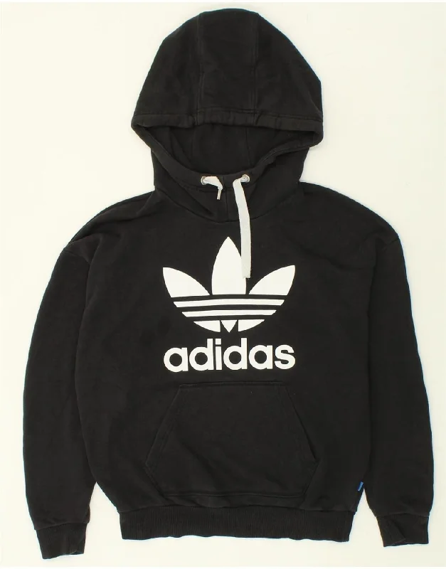 ADIDAS Womens Graphic Hoodie Jumper UK 8 Small Black Cotton Hoodie Crop Top Short Trendy ADIDAS Womens Graphic Hoodie Jumper UK 8 Small Black Cotton Hoodie Crop Top Short Trendy