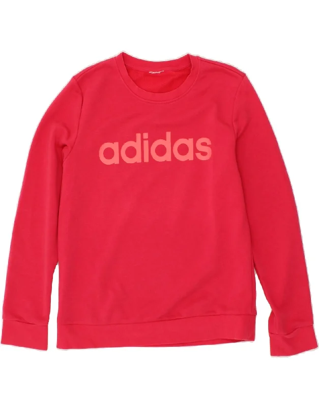 ADIDAS Womens Graphic Sweatshirt Jumper UK 10 Small Pink Hoodie with Sequins Glamorous Eye-catching ADIDAS Womens Graphic Sweatshirt Jumper UK 10 Small Pink Hoodie with Sequins Glamorous Eye-catching