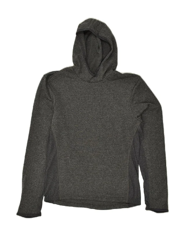 ADIDAS Womens Loose Fit Hoodie Jumper UK 14 Medium Green Flecked Polyester Hoodie with Applique Textured Unique ADIDAS Womens Loose Fit Hoodie Jumper UK 14 Medium Green Flecked Polyester Hoodie with Applique Textured Unique