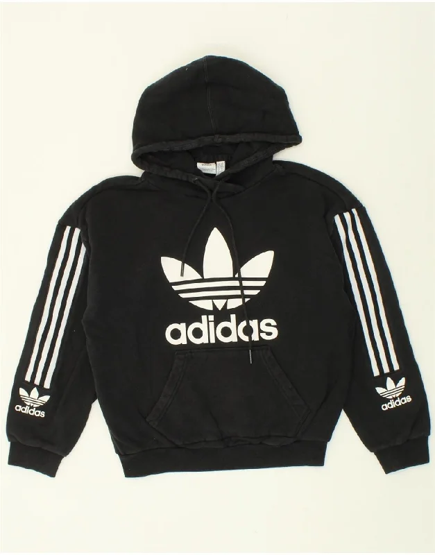 ADIDAS Womens Oversized Graphic Hoodie Jumper UK 6 XS Black Cotton Hoodie with Ribbed Cuffs Snug Fit Comfort ADIDAS Womens Oversized Graphic Hoodie Jumper UK 6 XS Black Cotton Hoodie with Ribbed Cuffs Snug Fit Comfort