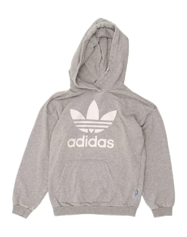 ADIDAS Womens Oversized Graphic Hoodie Jumper UK 6 XS Grey Cotton Cotton Hoodie Fleece Lining Warmth ADIDAS Womens Oversized Graphic Hoodie Jumper UK 6 XS Grey Cotton Cotton Hoodie Fleece Lining Warmth